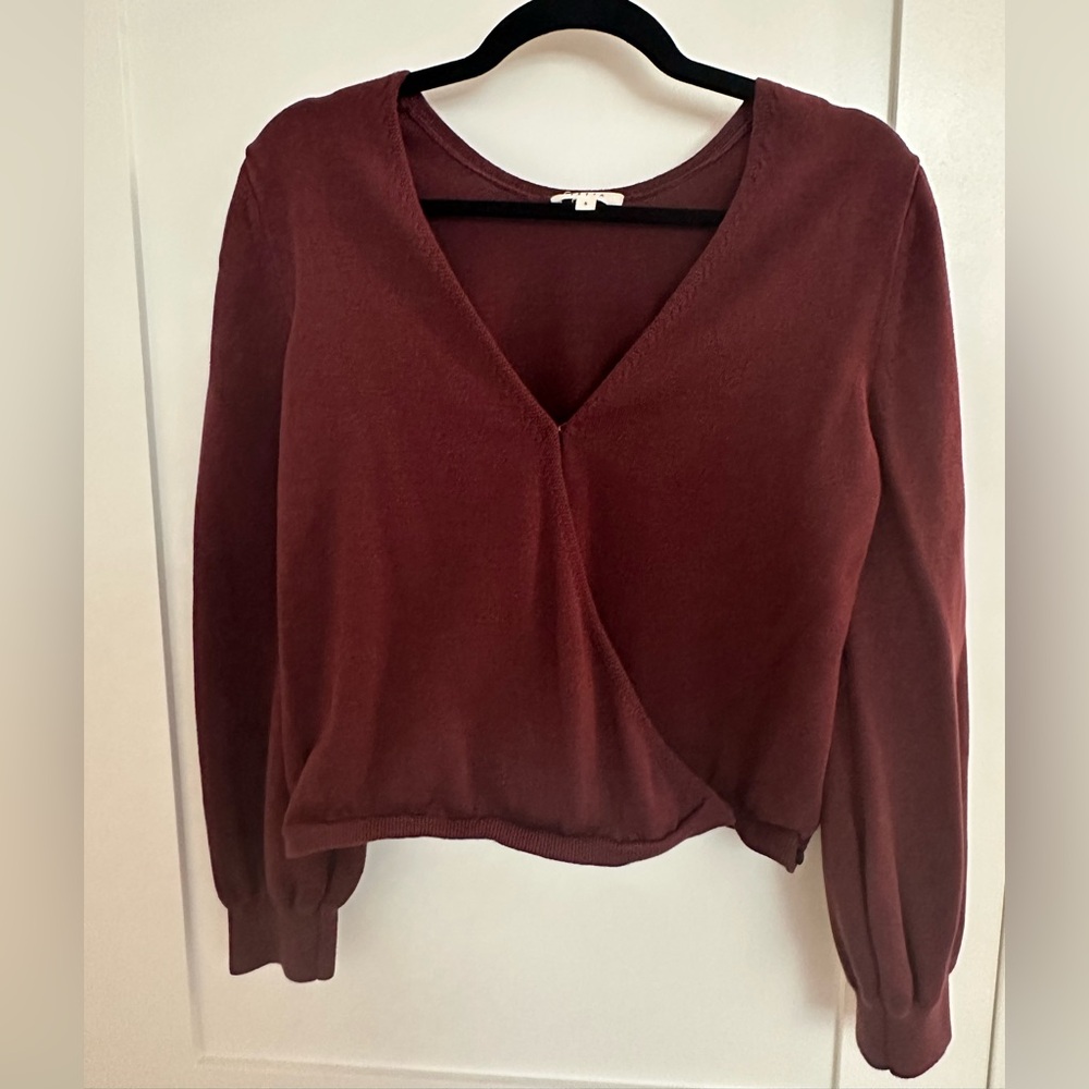 VETTA Deep Burgundy Knit Top